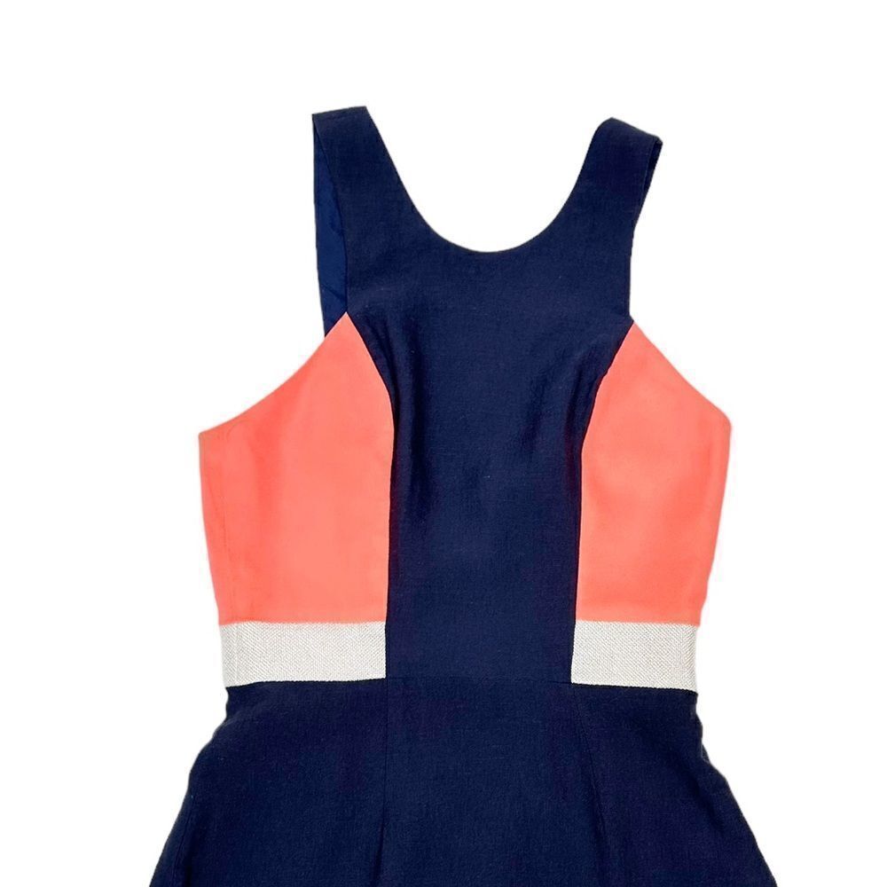 Finders Keepers Asymmetrical Maxi Mini Dress Navy Pink Extra Small - Picture 7 of 11